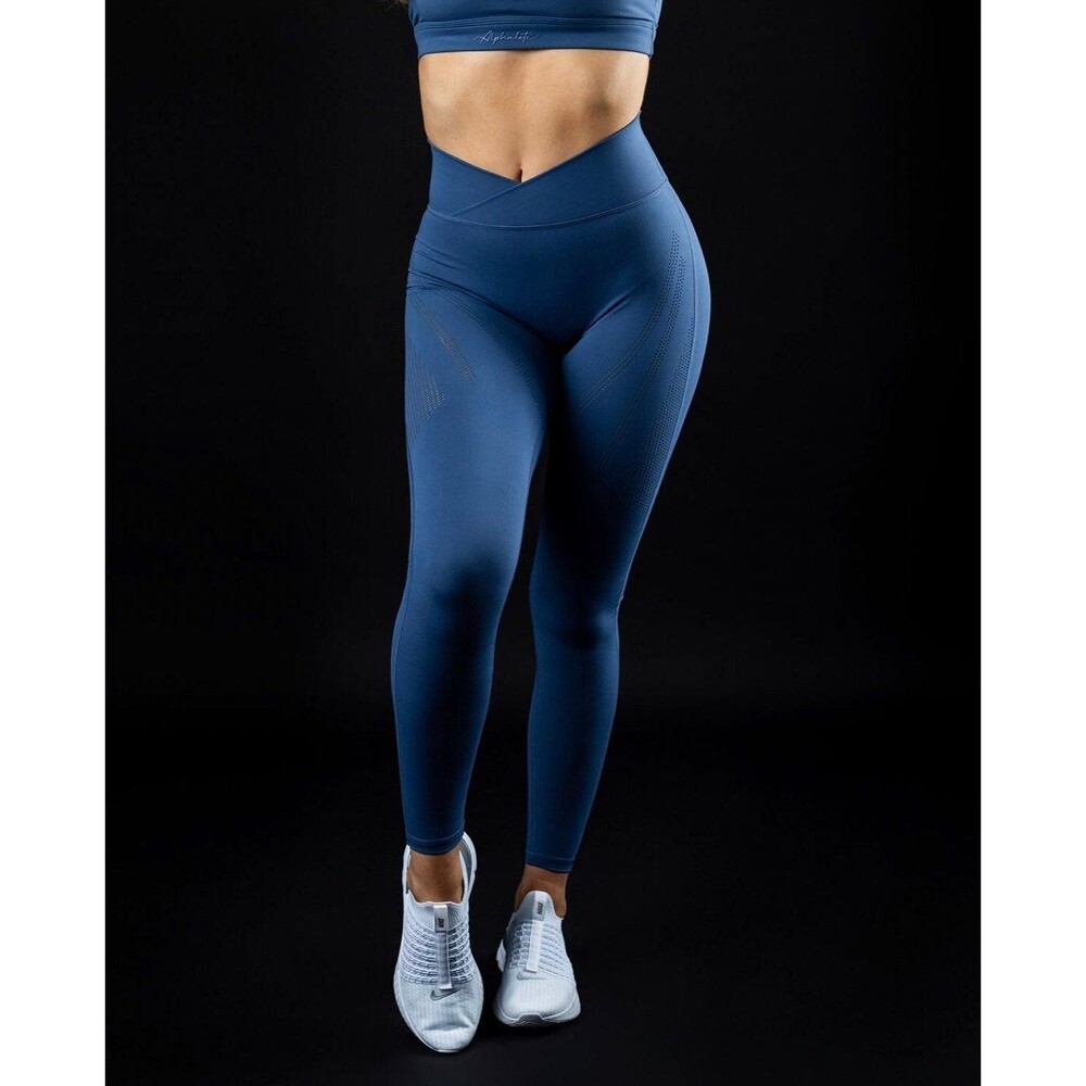 NWT Alphalete Surface Path Laser Cut Legging True Navy